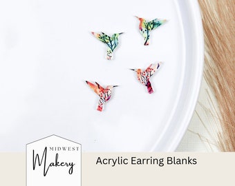 Hummingbird earring blanks, fall acrylic earring blanks, wholesale earring blanks, DIY stud earrings blanks, DIY blanks for earring makers