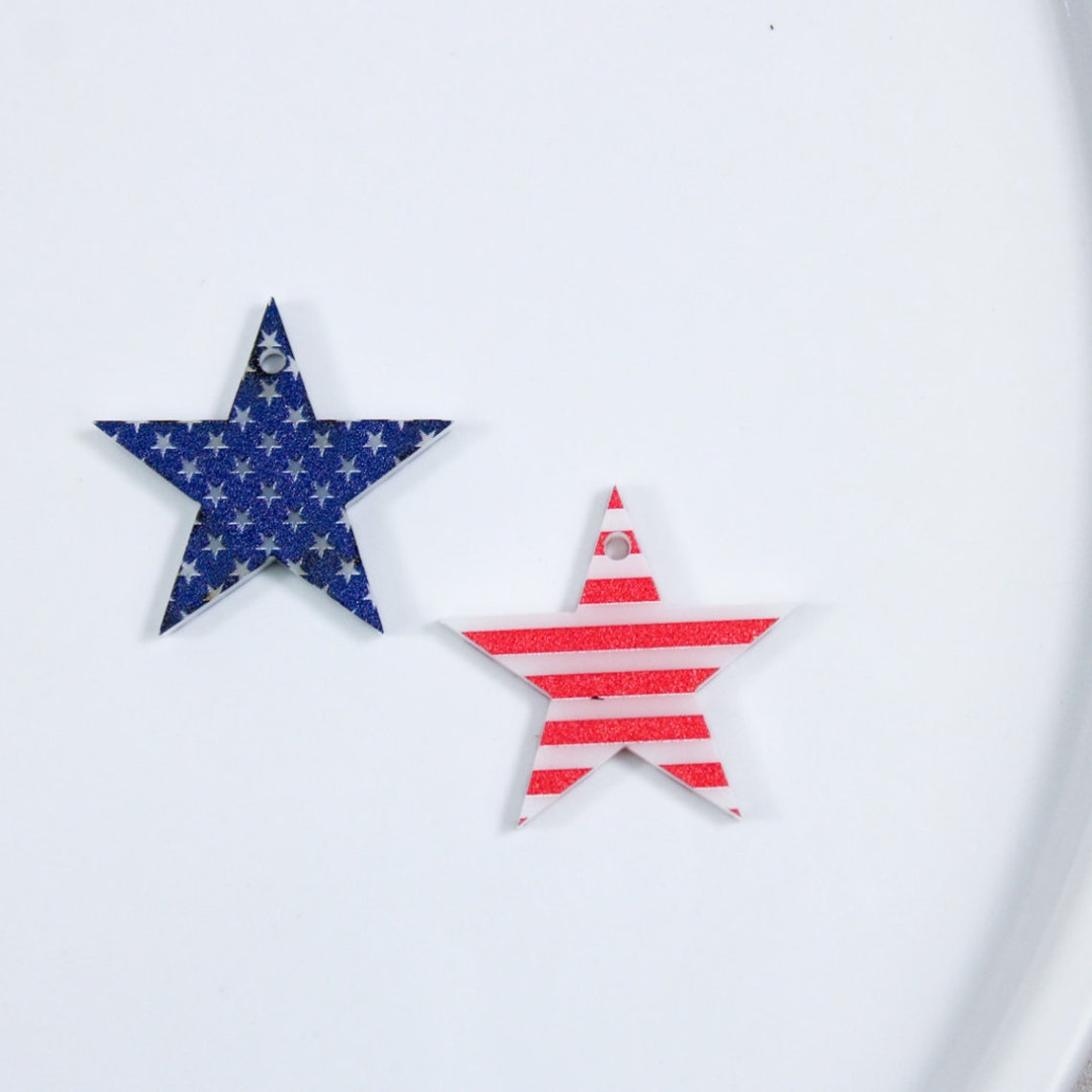 thumbnail image 2 of My Daily Styles Stainless Steel American Flag Stud Earrings – Silver-Tone, Patriotic 2 of 5