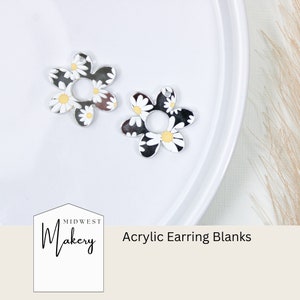 デイジーフラワーイヤリングブランク、ジュエリーメーカー向けのデイジーフローラルアクリルイヤリングブランク、DIYイヤリング、卸売イヤリングブランク、サマーイヤリング