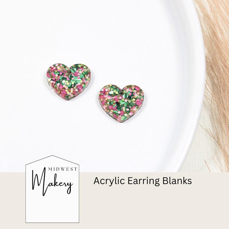 Embedded Blanks Valentines Earring Blanks, Acrylic Earrings Blanks, Stud Dangle Earring ...