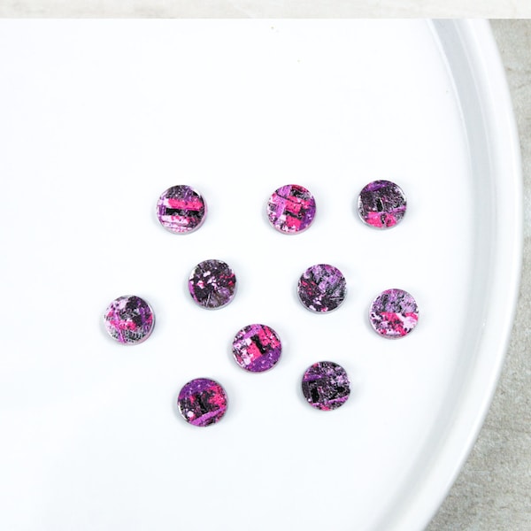 80's earring blanks, pink and black splash acrylic stud earring blanks, wholesale earring blanks for jewelry makers, DIY stud earring blanks