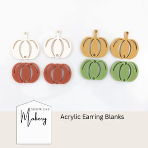 Stacked pumpkin earring blanks, fall pumpkin acrylic earring blanks, Halloween earring blanks, jewelry supply, wholesale earrings for market