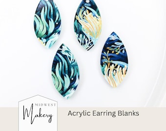 Coral Reef earring blanks, beach acrylic earring blanks, ocean earring blanks, jewelry supply, wholesale earring blanks, DIY earring supply