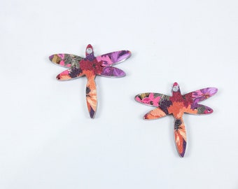 Orecchino floreale a forma di libellula vuoto, orecchino acrilico a specchio floreale vuoto per creatore di gioielli, orecchini fai-da-te, gioielli all'ingrosso, orecchini floreali