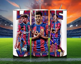 Pack of 2 Lamine Yamal 20oz Tumbler Wrap, Barcelona, Soccer Fan Gift