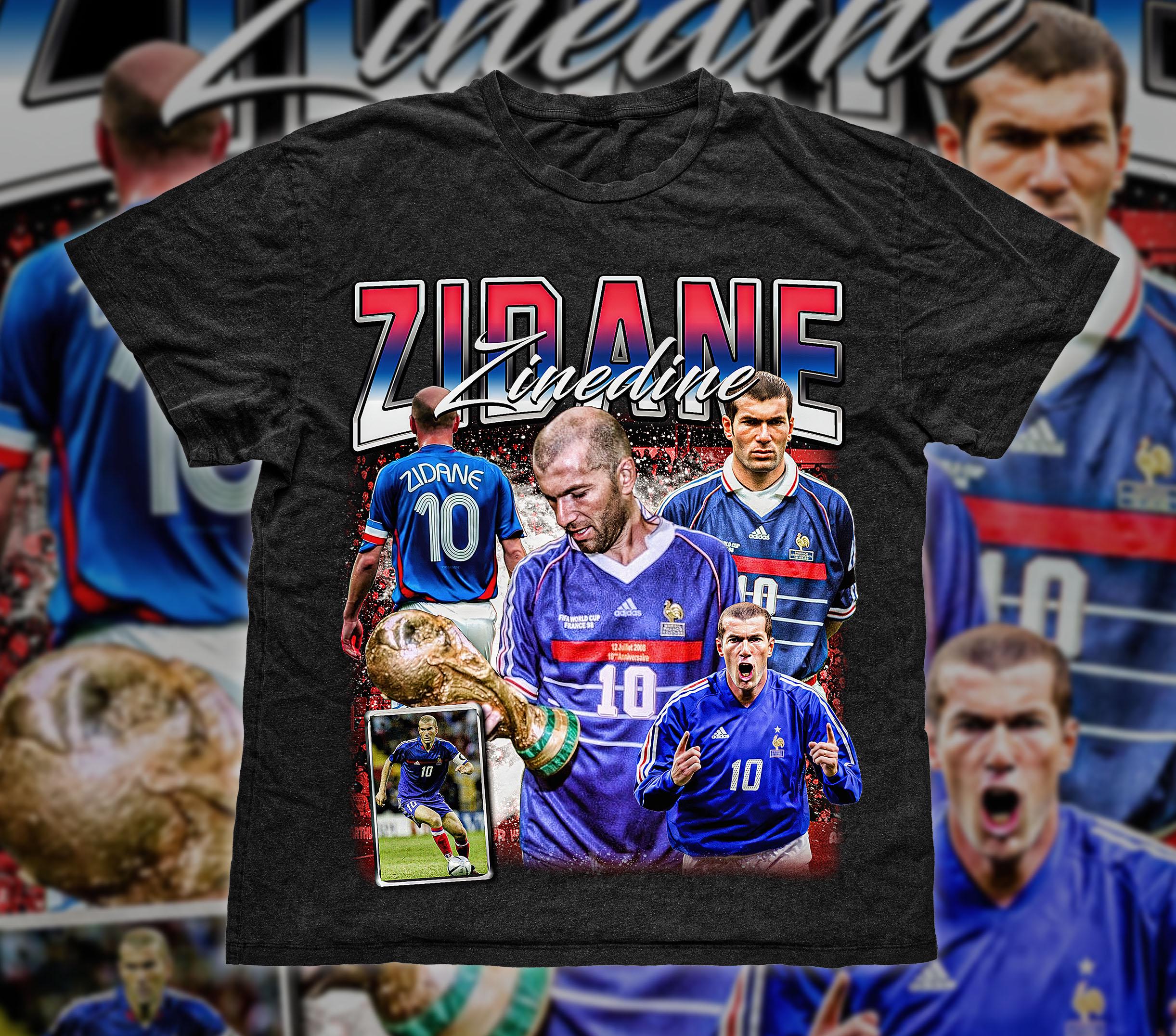 Retro Vintage 90s Graphic Zinedine Zidane T-shirt, France Tee