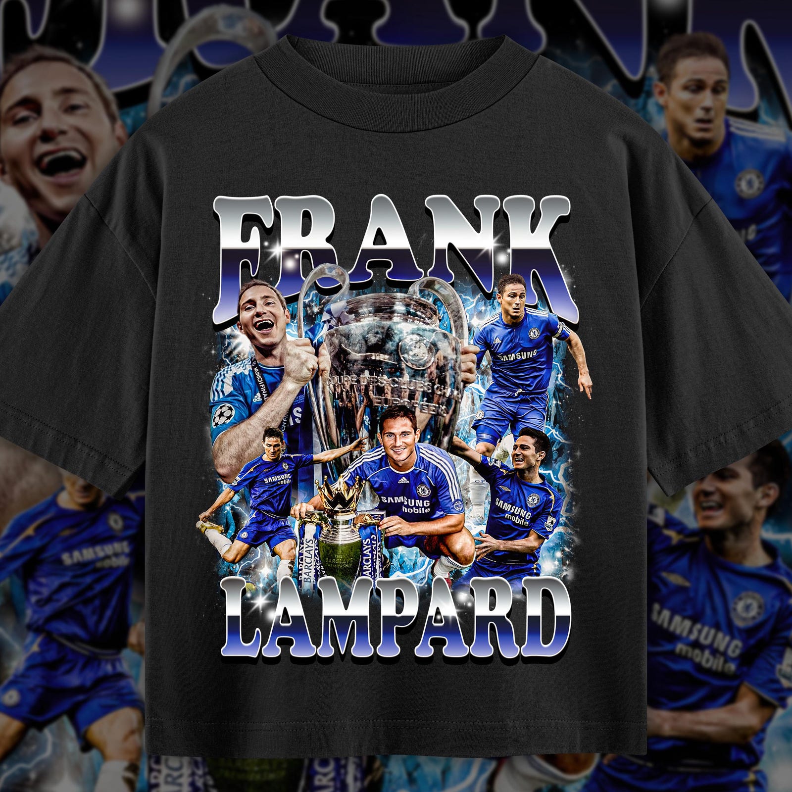 Frank Lampard Shirt, Lampard Vintage anni 90 Bootleg Graphic Shirt, tifoso Chelsea FC, - Foto 1 di 2