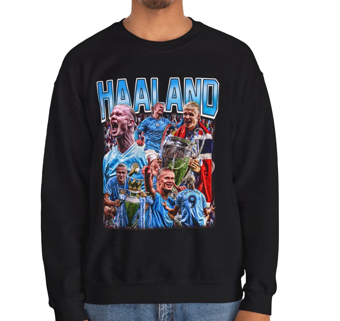 Retro Vintage 90s Graphic Erling Haaland Sweatshirt, Man city Sweatshirt, Soccer Sweatshirt, Bootleg Sport Sweatshirt