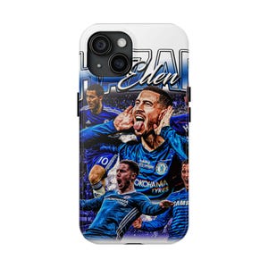 Eden Hazard football phone case, Chelsea FC phone case, soccer phone case iPhone 16 15 14 13 12 11 X XR 8 7 Samsung S24 S23 S22 S21