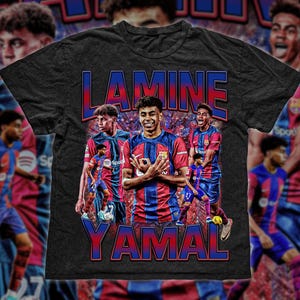 Lamine Yamal Bootleg Retro Vintage 90s Graphic T-Shirt, Barcelona Fc, Soccer Fan Gift, Bootleg Rap Tee, Barcelona Fan Gift, Barcelona Jersey