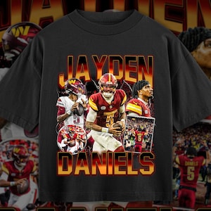 chemise Jayden Daniels vintage des années 90, tee-shirt de rap graphique rétro bootleg des années 90, cadeau de fan des commandants de Washington