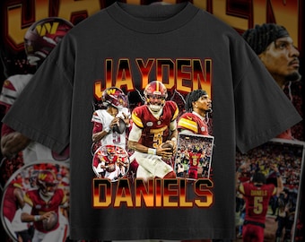 Vintage 90s Jayden Daniels Shirt, Retro Graphic Bootleg 90s Rap Tee, Washington Commanders Fan Gift