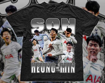 Retro Vintage 90s Graphic Son Heung-min T-Shirt, Tottenham Hotspur Tee, Soccer T-Shirt, Bootleg Sport Tee, Cotton Tee