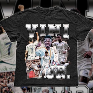 Retro Vintage 90s Graphic Vinicius Jr T-Shirt, Real Madrid Tee, Soccer T-Shirt, Bootleg Sport Tee, Cotton Tee