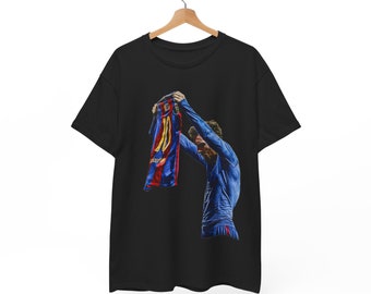 Vintage 90s Graphic Lionel Messi T-Shirt, El classico celebration, Soccer T-Shirt, Bootleg Sport Tee, Cotton Tee