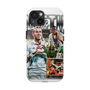 Gareth Bale football phone case, Real Madrid soccer phone case iPhone 16 15 14 13 12 11 X XR 8 7 Samsung S24 S23 S22 S21