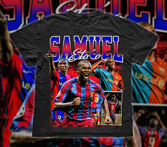 Retro Vintage 90s Graphic Samuel Eto'o T-shirt, Barcelona Tee