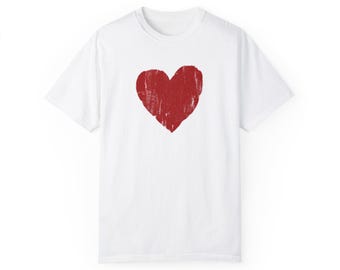 Red Heart T-shirt (White) | Fashion T-shirt | Trendy T-shirt | Heart T-shirt | Graphic T-shirt | Statement T-shirt | Graphic Tee