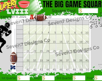 50 Square Football Game Template / The BIG GAME