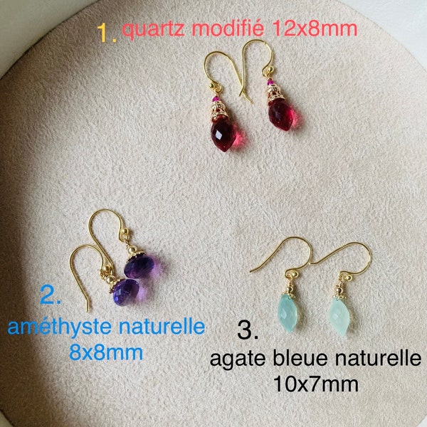 assortiment de boucles d'oreilles en argent et cristal coloré