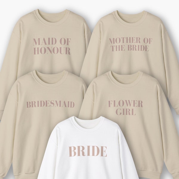 Bride Party Jumper, Bridesmaid Hen Party, Fiancé Wife Wifey Honeymoon Gift, Wedding Sweatshirts Hoodies