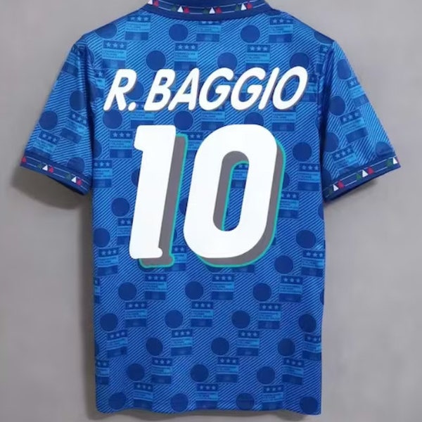 Italy 1994 Retro Home Football Soccer Jersey Shirt BAGGIO 10