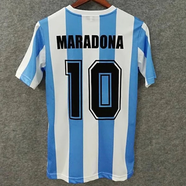 Argentina 1986 Maradona 10 Retro Football Soccer Jersey Shirt
