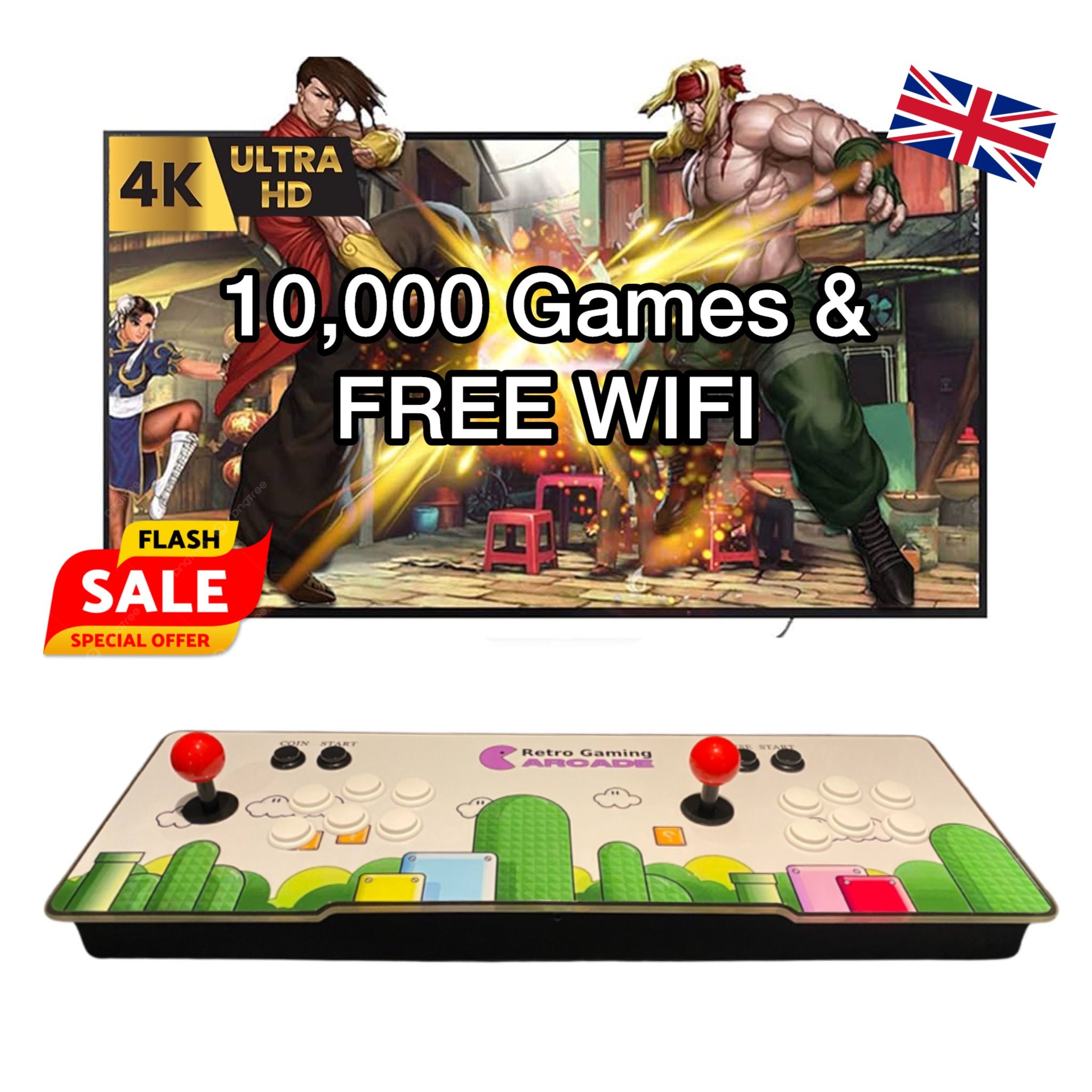 Retro Arcade Machine All in One Plug and Play Retro Gaming Gamers Gifts 10,000 Games in One