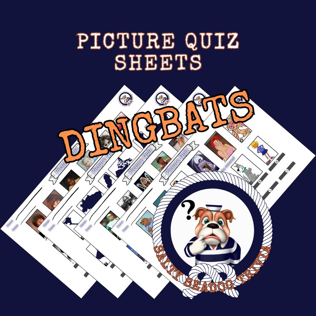 Dingbat Picture Quiz &amp; Answers printable Sheet 2 - Etsy