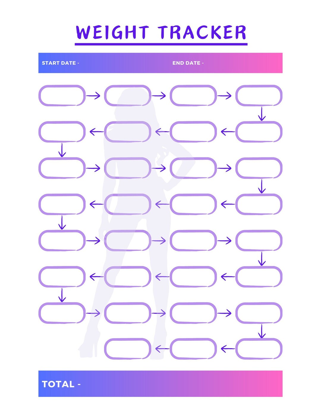 Printable Purple Daily Weight Tracker - Etsy