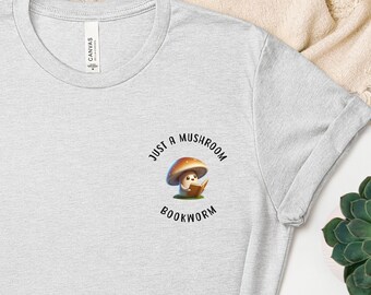 Book Lover Shirt, Mushroom Gift for Book Lover, Cottagecore Book Lover Shirt, Book Club Bookworm Mushroom Tee, Reader Shirt Gift, Bookish