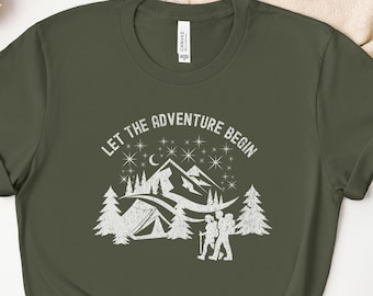 Adventure Begins Camping Shirt, Hiking Couple Gift