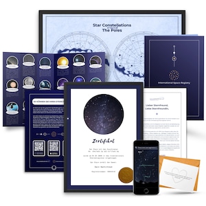 Galaxieregister® Sterntaufe mit personalisierbarer Urkunde - Kaufe einen echten Stern mit Registereintragung - Garantiert sichtbarer Stern