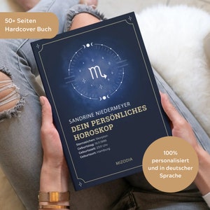 Mizodia® Geburtshoroskop - 100% personalisiertes Hardcover Buch (50+ Seiten) Astrologische Analyse: Birth Chart, Häuser, Planeten, Aszendent