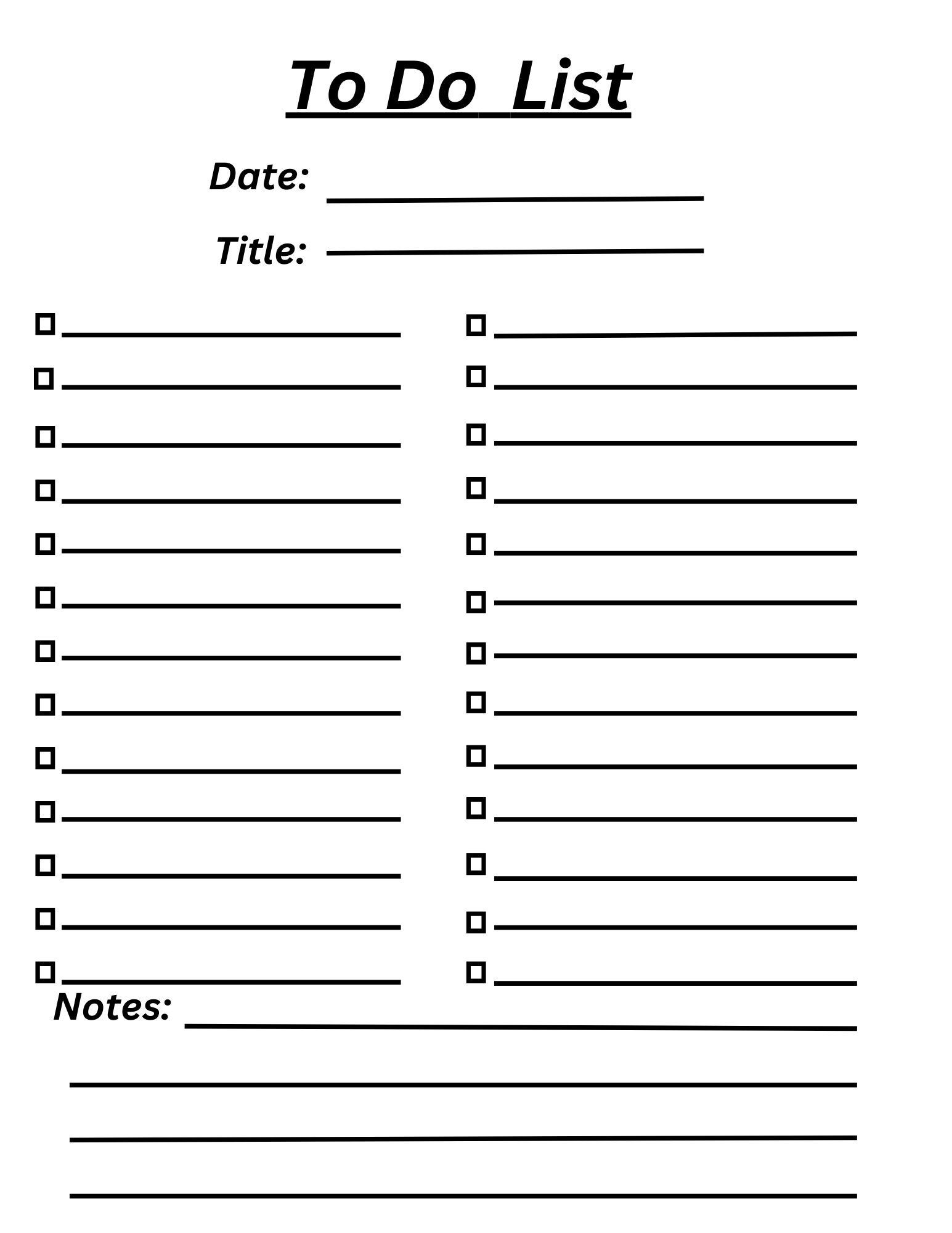 Basic to Do List - Etsy