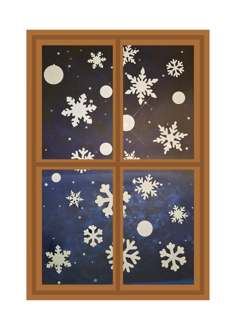 Christmas Window Clings Winter Holiday Decor Snowflake Window Decals - Etsy