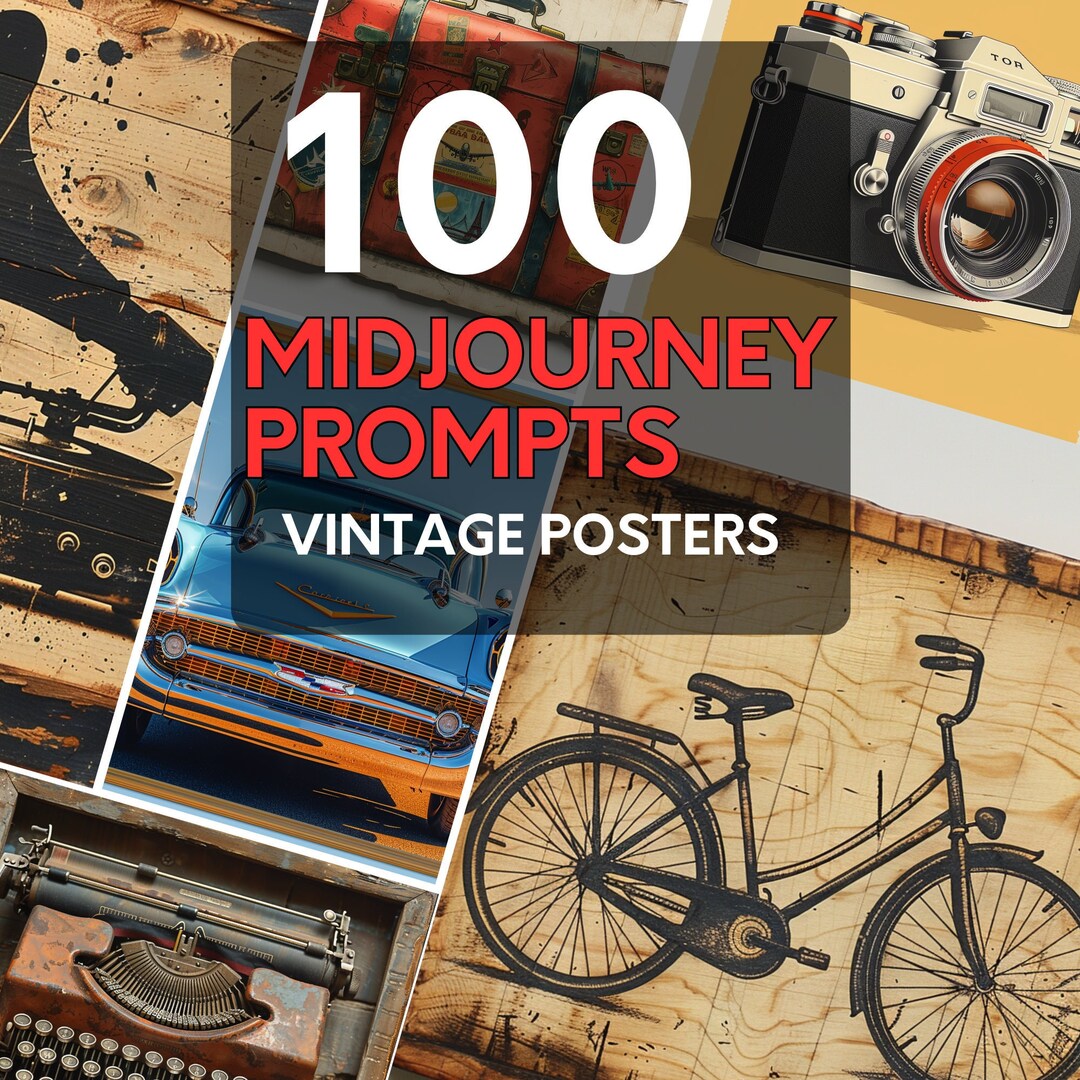 100 Vintage Posters: AI Generated Midjourney Prompts Guide for Easy Vintage Poster Design - Etsy