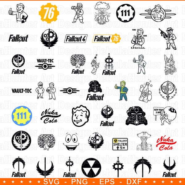 Instant Download...Fallout - Fallout 76 Custom +46 Design - Fallout Bundle - Pip Boy Game Boy - New Vegas Clipart-Silhouette Svg Png Eps Dxf