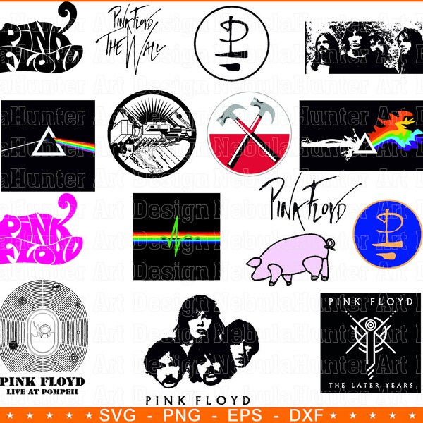 Instant Download... Pink Floyd SVG Bundle Clipart Png Svg Eps Dxf