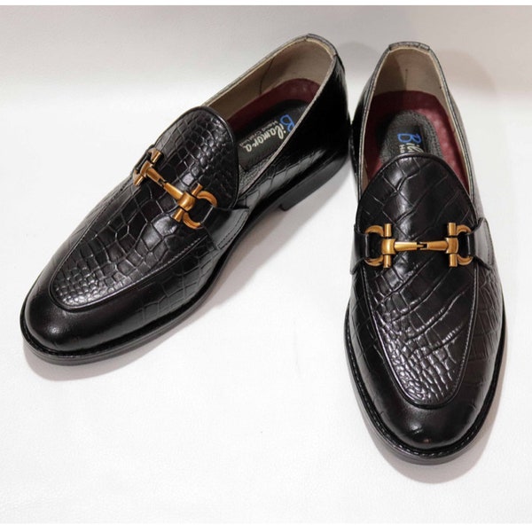 Crocodile Buckle Loafers