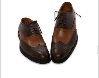 Classic Oxford Brown Leather Wingtip Brogue Shoes for Men - Etsy
