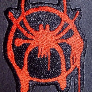 Red and Black Spider symbol embroidered patch