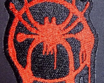 Red and Black Spider symbol embroidered patch