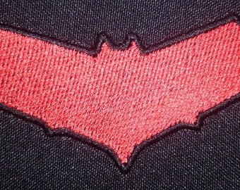 Red bat symbol embroidered patch