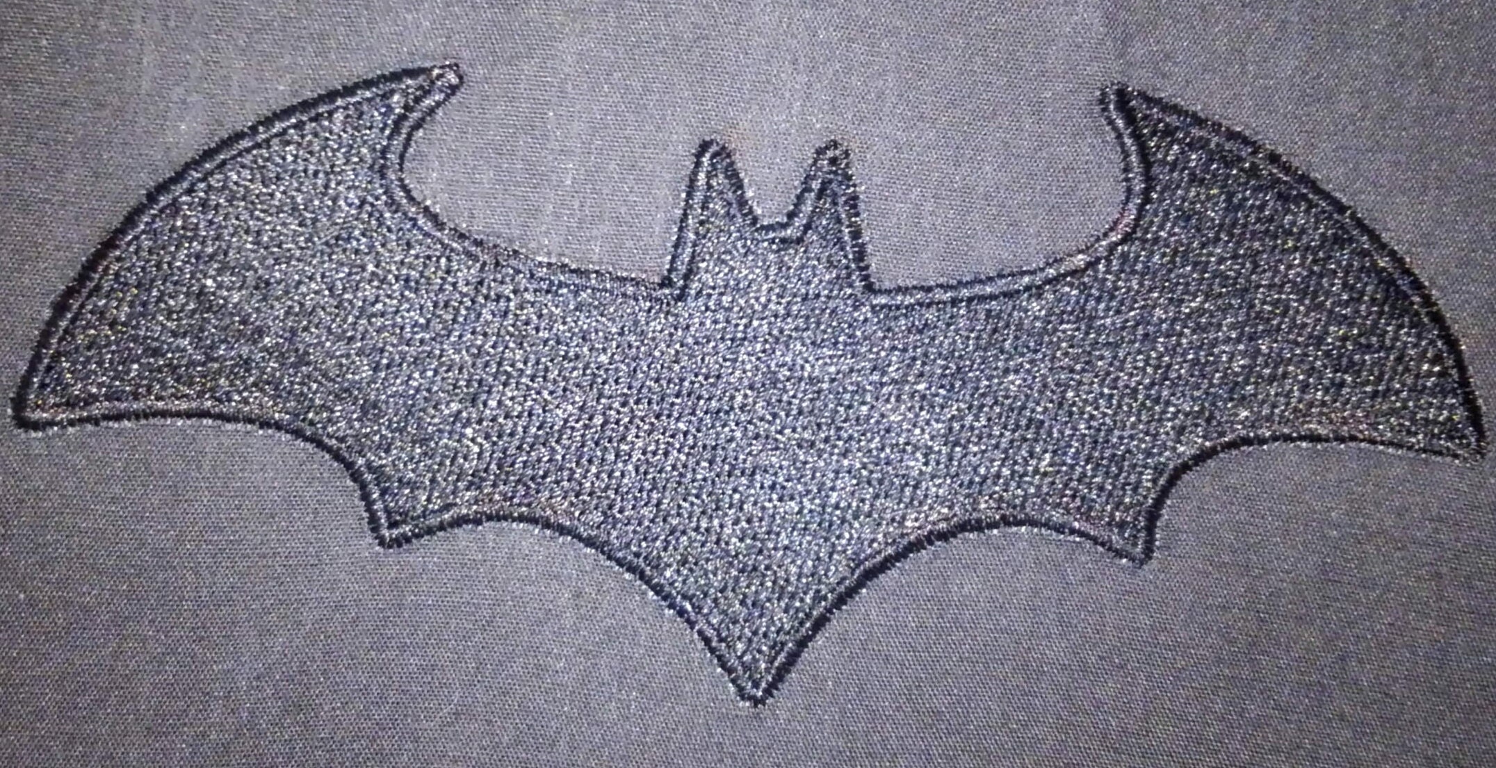 Gothic Bat Symbol Patch – Embroidered Sew On / Iron On / Velcro – 3" to 7" Sizes