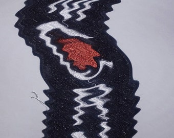 Science Fiction Space Red Planet Navy Patch - Pionowy