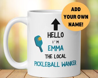 Personalised Pickleball Wankler Mug, Gift For Pickleball Player, Birthday Christmas Present, Funny Pickleball Mug, Pickleball Enthusiast