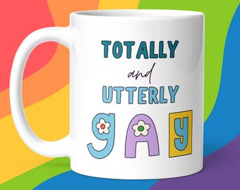 Grappige Gay mok cadeau, totaal en volkomen homo, Gay Pride, cadeau voor homovrienden, LGBT presenteert, trotse homo's, lesbiennes, hetzelfde geslacht, vriendje