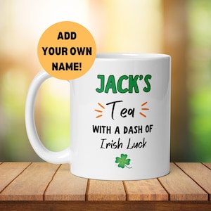 Personalisierte irische Geschenk Teetasse, St. Patricks Day Geschenk für sie ihn Geburtstag, Weihnachten, Wichtel, Abschiedsgeschenk, lustiges Irland Geschenk