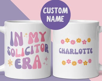 Personalised In My Solicitor Era Mug Gift, Thank You Gift, Congratulations New Job, Colleague Present, Secret Santa, Legal, Lawyer Gift